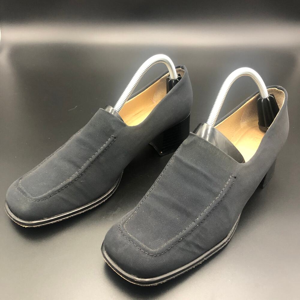 Franco Sarto Black Fabric Loafers, Women's Size 11M/EUR 41.5